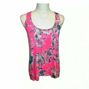 Women’s Lilly Pulitzer Pink Patterned Racerback Tank w/ Straps- 100% Cotton - XS